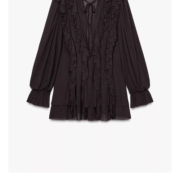 Zara Chocolate Ruffled Dress - Picture 1 of 2